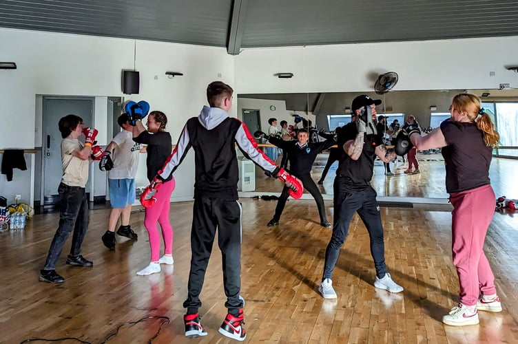 Totnes Youth Nights Boxing class.